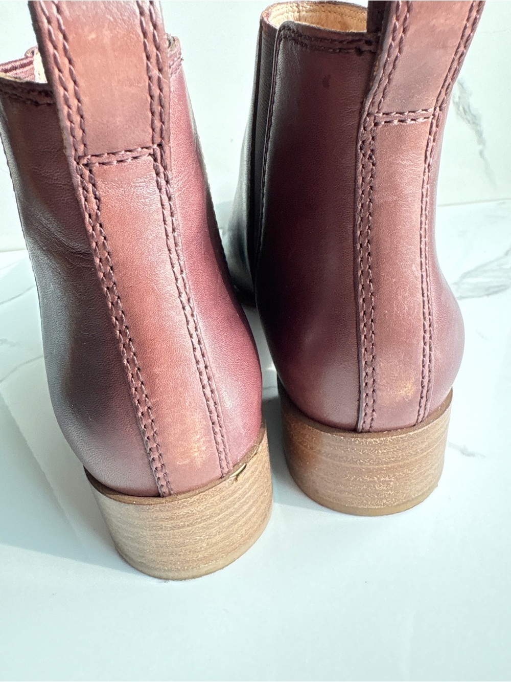 Madewell sz 6.5 Carina Chelsea Boot Dark Cabernet Ankle Bootie Burgundy - Picture 6 of 9